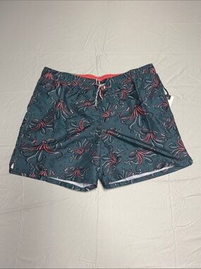 Men's GoodFellow & Co. Teal Octopus Print Swim Shorts - Size XL NWT